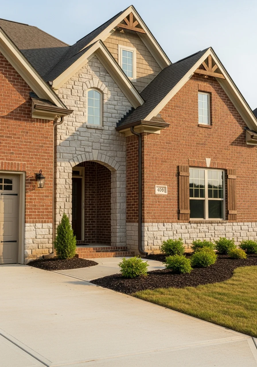 Brentwood home exterior showcasing quality construction and professional finishing details.